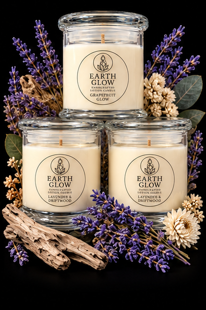 Earth Glow Lotion Candle Lavender and Driftwood