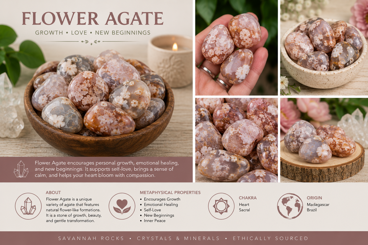 Flower Agate Tumbles