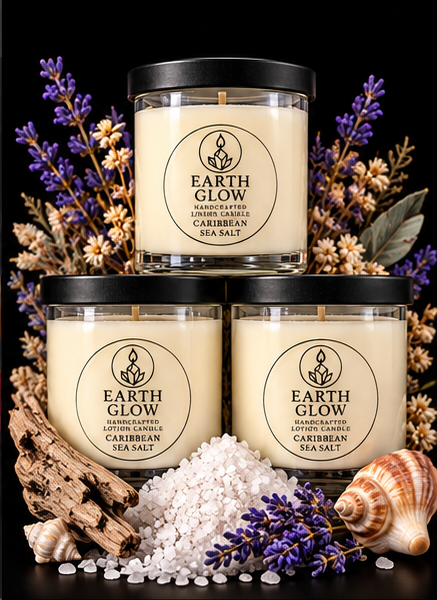 Earth Glow Lotion Candle Caribbean Sea Salt