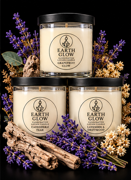 Earth Glow Lotion Candle Lavender and Driftwood