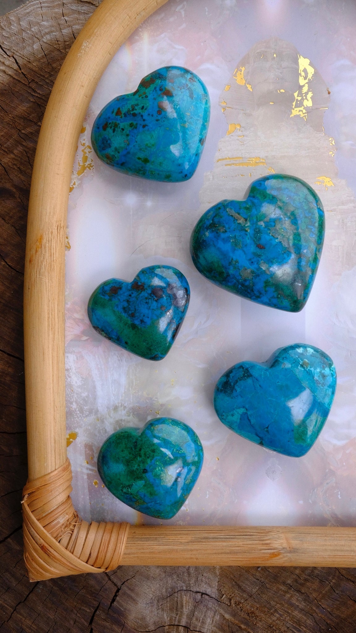 Chrysocolla medium hearts